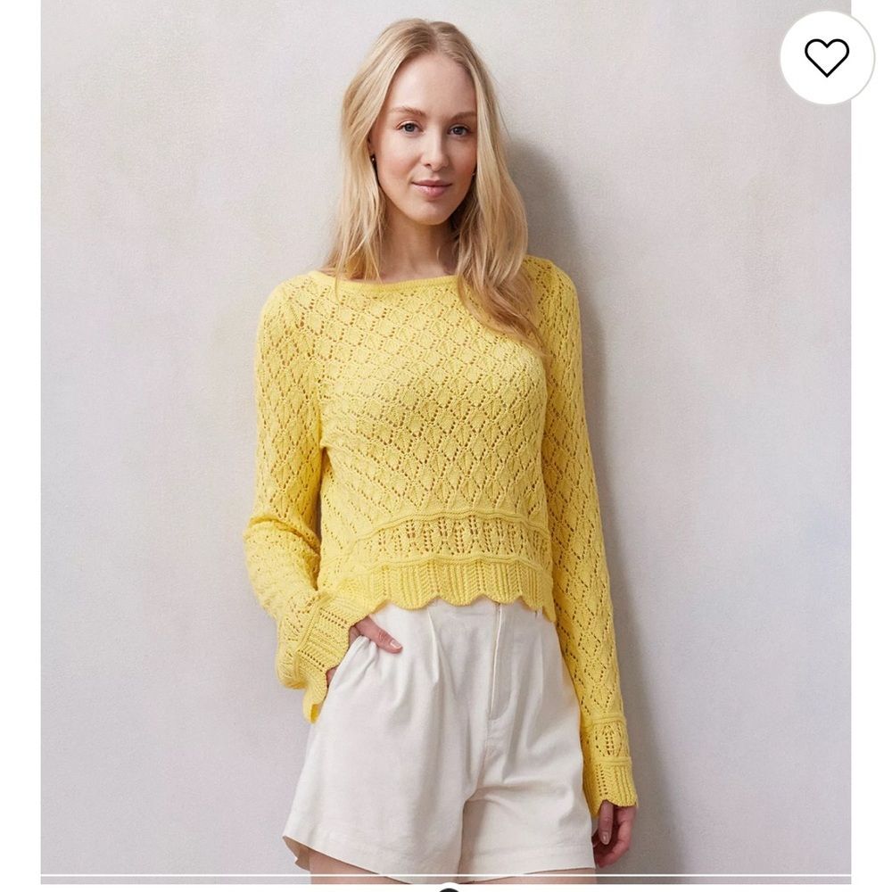 LC Lauren Conrad Yellow Bell Sleeve Women's Sweater